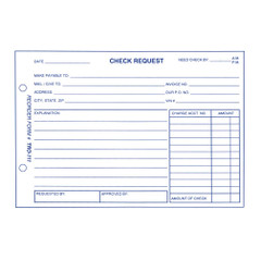 Check Request Form (Form #TRO-111) (100 per pad) (555)