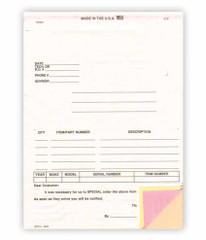 FRONT - Special Parts Order Form (4-part carbonless) (Form #SPO-4 / DSA-115-4) (100 per pack)