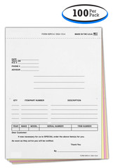 Special Parts Order Form (4-part carbonless) (Form #SPO-4 / DSA-115-4) (100 per pack)