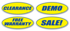 Oval Slogan Car Window Stickers (Blue on Yellow) (12 per pack)