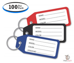 WFPOWER Car Key Tags, 300pcs Car Dealer Key Tags with Rings and 2 Fine Point Pens, Plastic Key Tags with Labels, Dealer Key Ring Tag Identifiers
