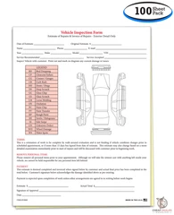 Vehicle Inspection & Estimate Form - 2 Part (100 Per Pack)