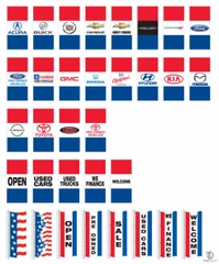 Patriotic Style Drapes - Nylon Flags - All Varieties