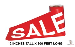 Super Sized Red Sale Tape Roll - 12 Inches x 300 Feet Long Roll