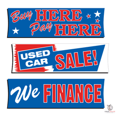Giant Fluorescent Vinyl Banner Signs (10 Feet x 3 Feet)