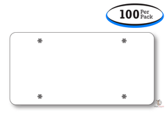 Poly-Coated Cardboard Car License Plates - Blank White Inserts (100 Per Pack)