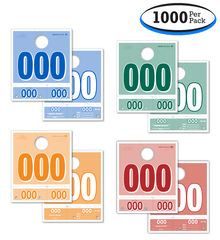 Color Car Service Dispatch - Number Hang Tags (1000 Per Pack)