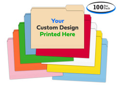 Custom Printed 3 Tab File Folders (100 Per Pack) - Multiple Colors Available
