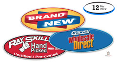 Custom Ovals - Vinyl Windshield Stickers (12 Per Pack)