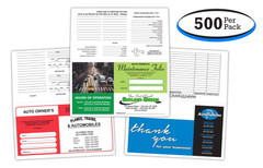 Custom Vehicle Paper Wallets - Dealership Document Holders (500 Per Box)