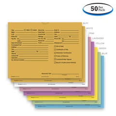Printed Vehicle Deal Jackets (9" x 12") (Half Pack - 50 Per Pack)