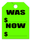 Was / Now Price Fluorescent Jumbo Mirror Hang Tags (4 color options) (50 per pack) - GREEN