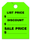 Fluorescent Jumbo Mirror Hang Tags (LIST PRICE / DISCOUNT / SALE PRICE) (4 color options) (50 per pack) - GREEN