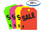 Fluorescent Jumbo Mirror Hang Tags (SALE) (Multi-Color: Green, Orange, Pink, Yellow) (40 pack)