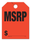 MSRP - Fluorescent Orange Jumbo Mirror Hang Tags - 5 Color Options (50 per pack)