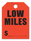 Low Miles - Fluorescent Orange Jumbo Mirror Hang Tags - 5 Color Options (50 per pack)