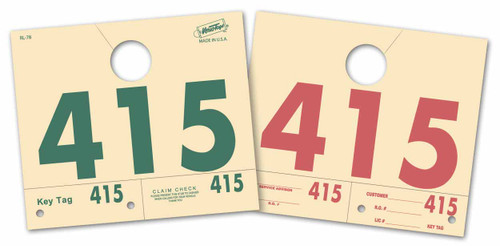 Service Dispatch Control Tags - Number Hang Tags - Form RL-78 (1000 per box)