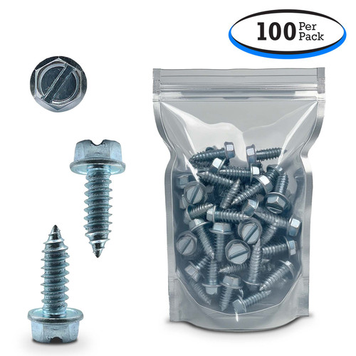 Orientation with display of screws - Slotted Hex Head - American #14 x 3/4" (100 Pack)