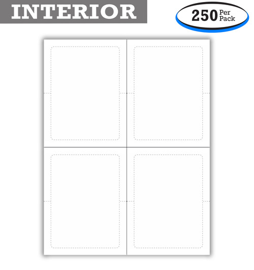 Plain White Addendum Window Stickers - Adhesive - 8-1/2" x 11" (Four 4-1/4" x 5-1/2" stickers) (250 sheets per pack)