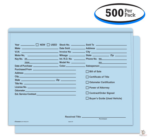 Blue Pre-Printed Heavy Duty Deal Envelopes - Deal Jackets (500 per box)
