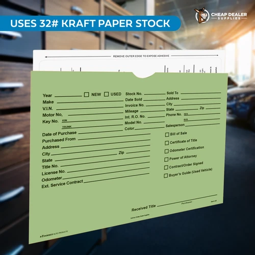 Printed Vehicle Deal Jackets | Car Dealer Supplies