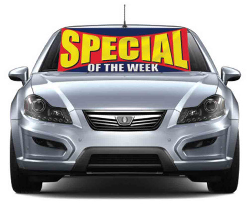 Car Dealer Reusable Vinyl Windshield Banners (Slogan / Price) (20"x50")