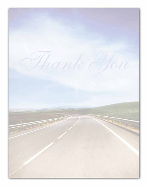 Laser Cut Sheets - Thank You Message (Full-Color Road Image) (250 per pack)