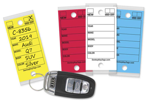 Donkey Key Tags  (Self-Laminated Protection) (250 Per Box with Metal Rings)