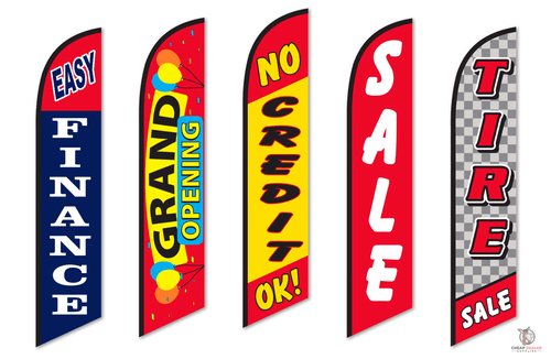 Swooper Banner Flags - Marketing Slogans (1 per pack)