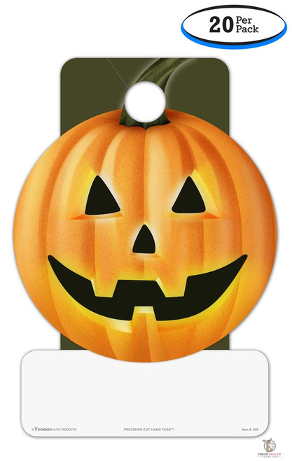 Precision Cut Hang Tags - Die Cut Orange Pumpkin Face Signs (20 per pack)