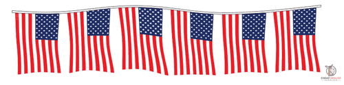 American Flag Pennants Streamer (4 Mil Polyethylene or Supreme Cloth)