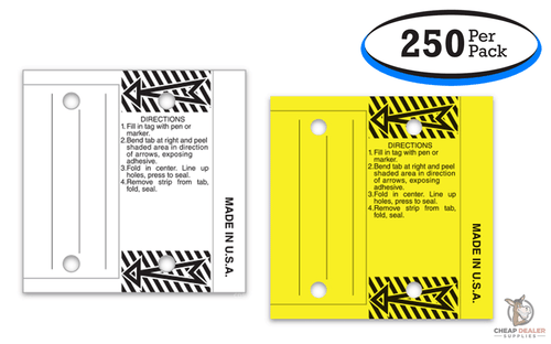 Multi-Use Tags - White or Yellow Key Tags (250 per box)