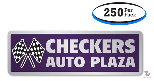 Chrome Polyester Auto Decals - Custom Dealer Vehicle Stickers (250 Per Pack)