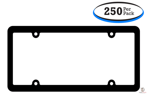 Vehicle License Plate Frames - Blank Black (250 Per Pack)