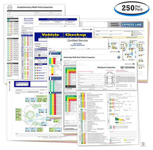 Multi-Point Inspection Forms - 3-Part Carbonless (250 Per Pack)