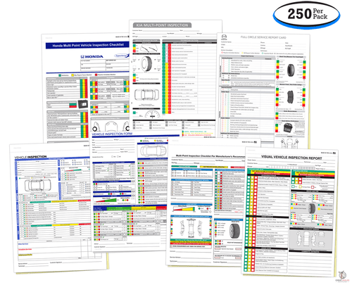Multi-Point Inspection Forms - 2-Part Carbonless (250 Per Pack)