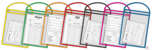 Neon Stitched Work Order Job Ticket Holders (10 Per Pack)