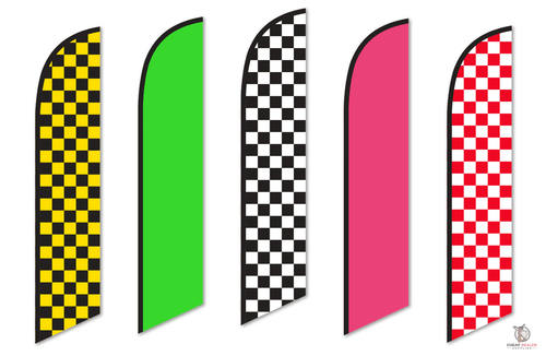 Swooper Banner Flags - Checkered and Solid Color (1 per pack)