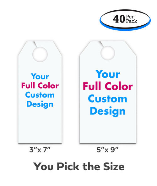 Mini Custom Printed Hang Tags - Full Color (40 Per Pack)