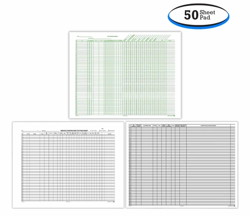 Route Sheet Service Schedule Pad (17" x 22") (50 Sheets Per Pad)