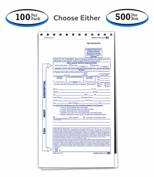 2-Part After Hours Envelopes (6″ x 10″) (100 Pack or 500 Box)