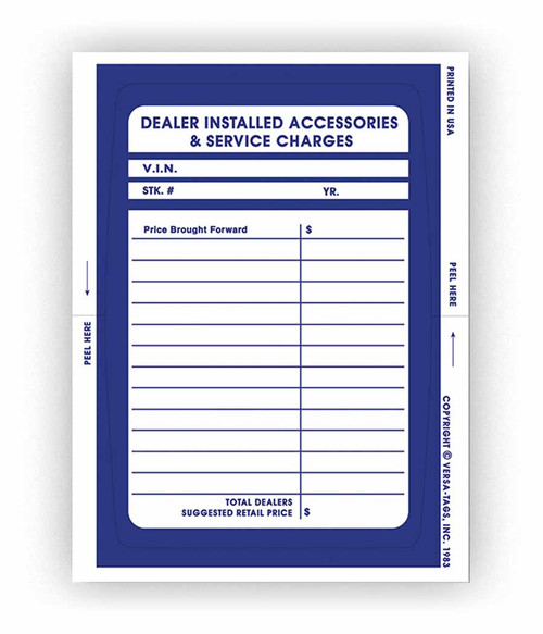 Dealer Add On Sticker 4.5" x 6" (250 per pack) Cheap Dealer Supplies