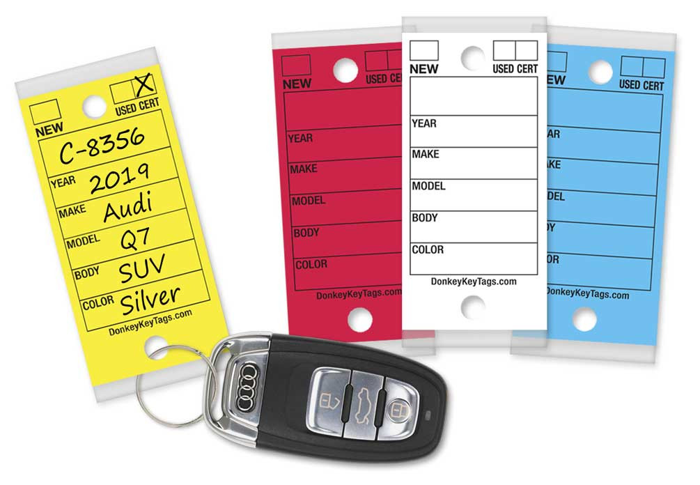 Car Dealer Key Tags Laminated Self Protecting 250 Tags W Metal Rings Ebay
