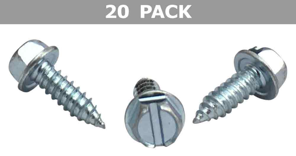 License Plate Screws Slotted Hex Head American 14 x 3/4" (20 per