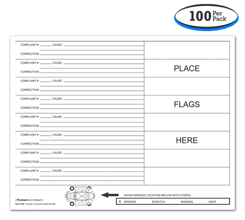 Hard Copy Repair Order Backer Forms | Dealer Supplies