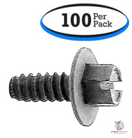 Premium Black E-Coat - Slotted Hex Washer Head - License Plate Screws (100 Pack)