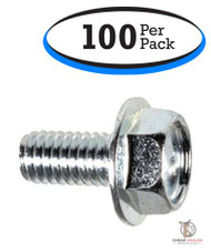 Hex Flange Head - Premium Metric License Plate Screws - 6mm x 12mm (100 Per Pack)