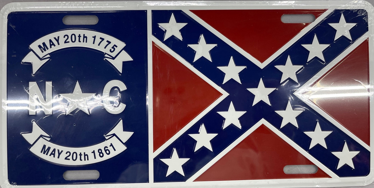 North Carolina Confederate Flag Novelty License Plate Hat