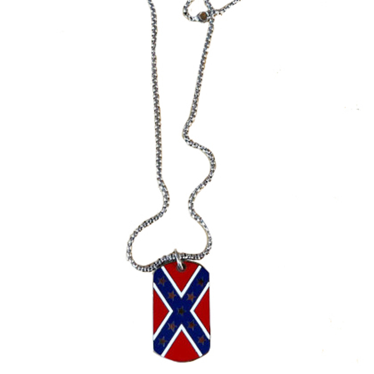 Stainless Steel Confederate Flag Necklace