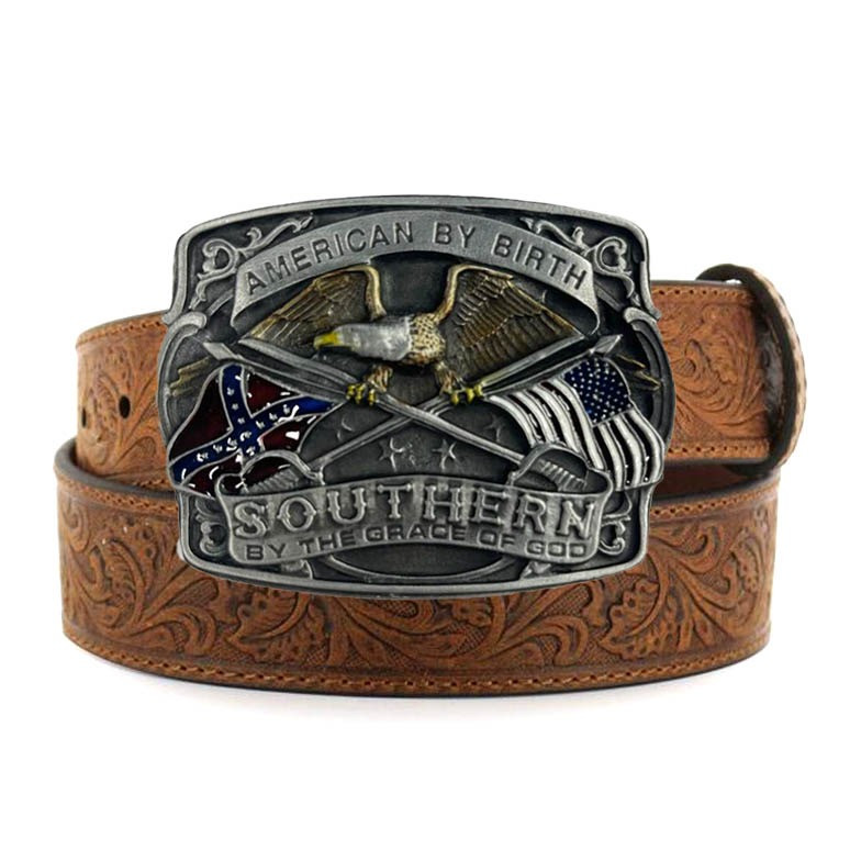 American by birth Southern by the grace of God belt buckle